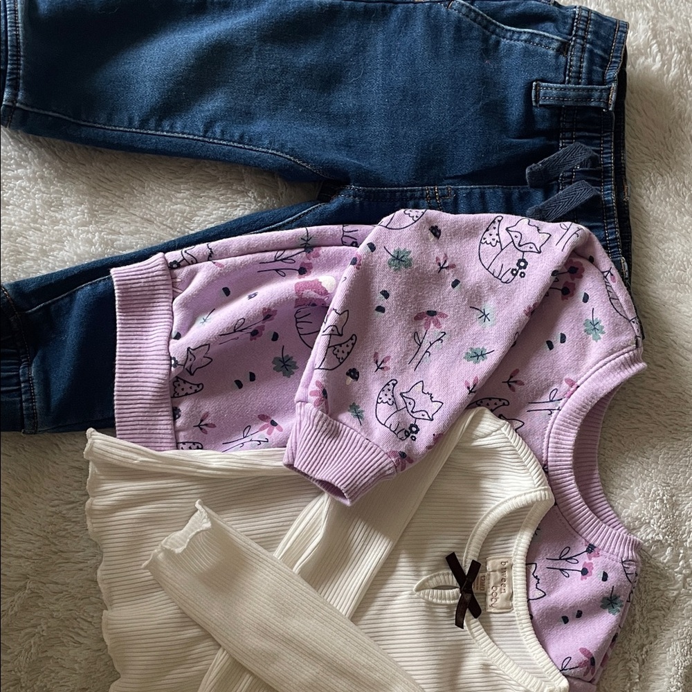 7 For All Mankind Kids Matching Set - Blue and Purple